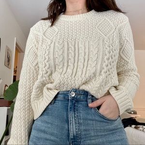 Topshop Cropped Cable Knit Sweater